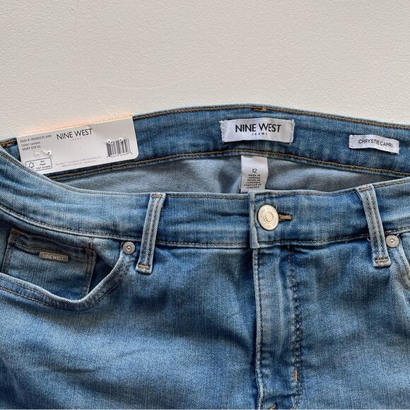 NINE WEST Chrystie Capri Jean Stretch Relaxed Fit Cotton Twill Jeans Pants - Picture 5 of 6